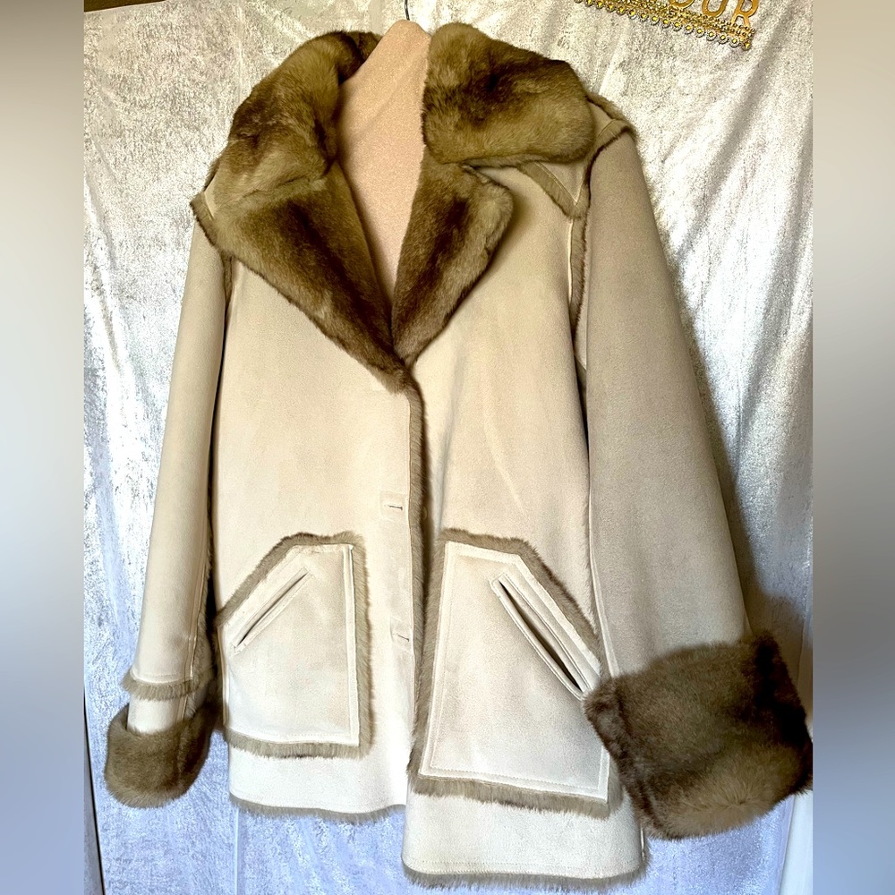 Vintage 90s vegan suede jacket Dennis basso